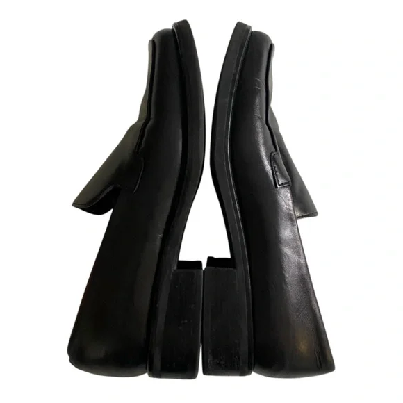 Franco Sarto L-Bocca Loafer Leather Slip-On Black Women's Size 7.5 Goth Grunge - Picture 6 of 12